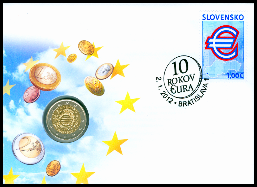 Numizmatická obálka - 10 let eura