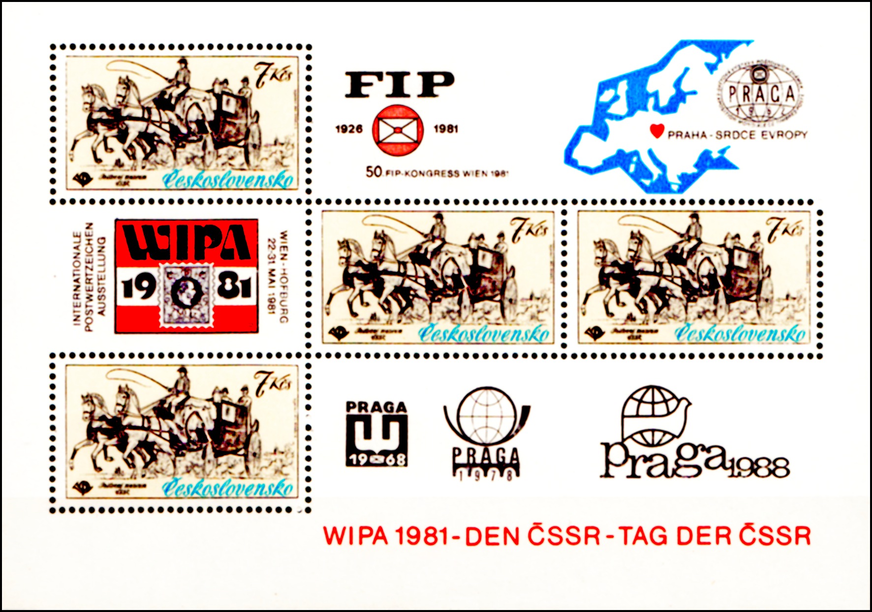 Mezinárodní výstava poštovních známek WIPA 1981 (aršík)