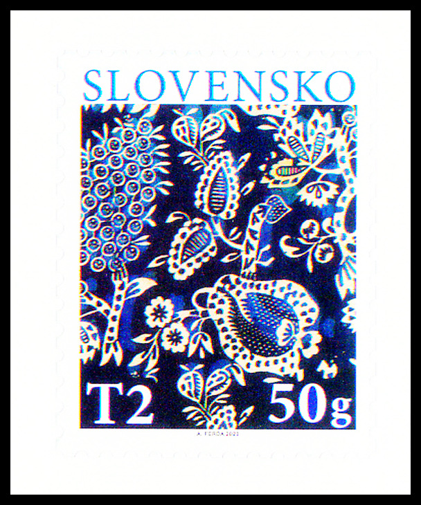 Velikonoce 2020 - Tradiční slovenský modrotisk (známka ze samolepícího sešítku)