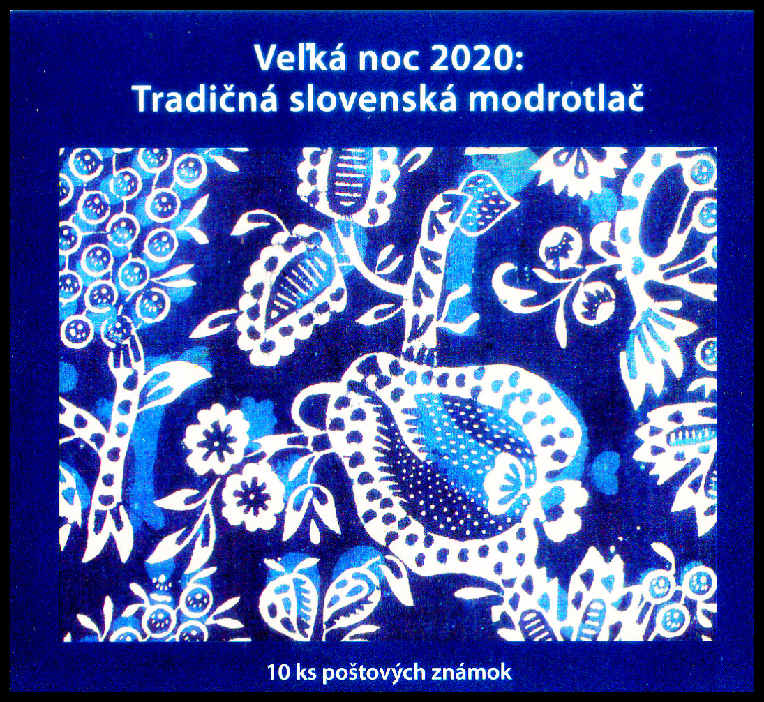 Velikonoce 2020 - Tradiční slovenský modrotisk (samolepící sešítek nepřeložený)