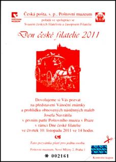 Černotisk - Pozvánka pro členy KF na den české filatelie 2011