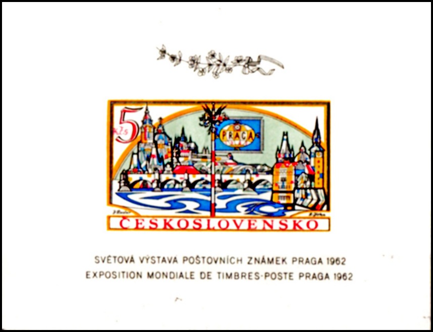 Světová výstava poštovních známek PRAGA 1962 (aršík stříhaný)