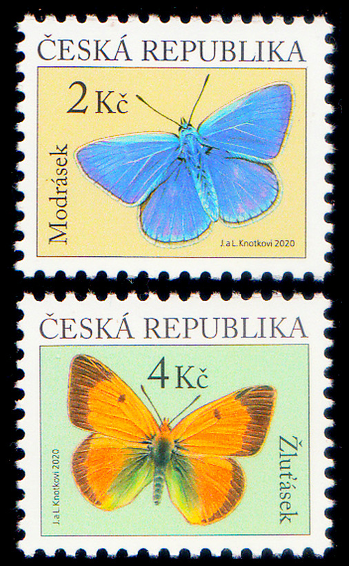Výplatní poštovní známky - Modrásek, Žluťásek