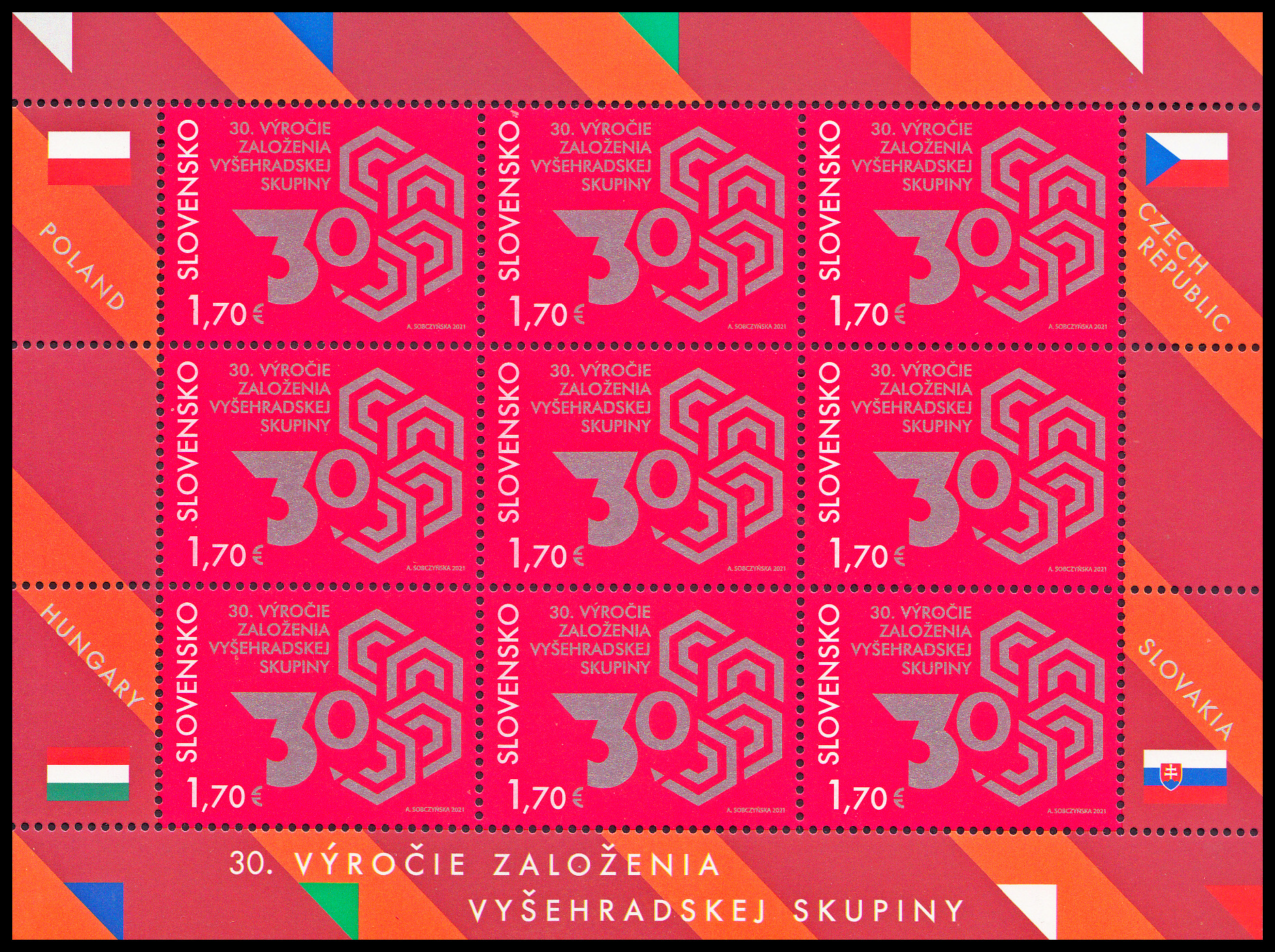 Společné vydání (SR) 30. výročí založení Visegrádské skupiny - TL