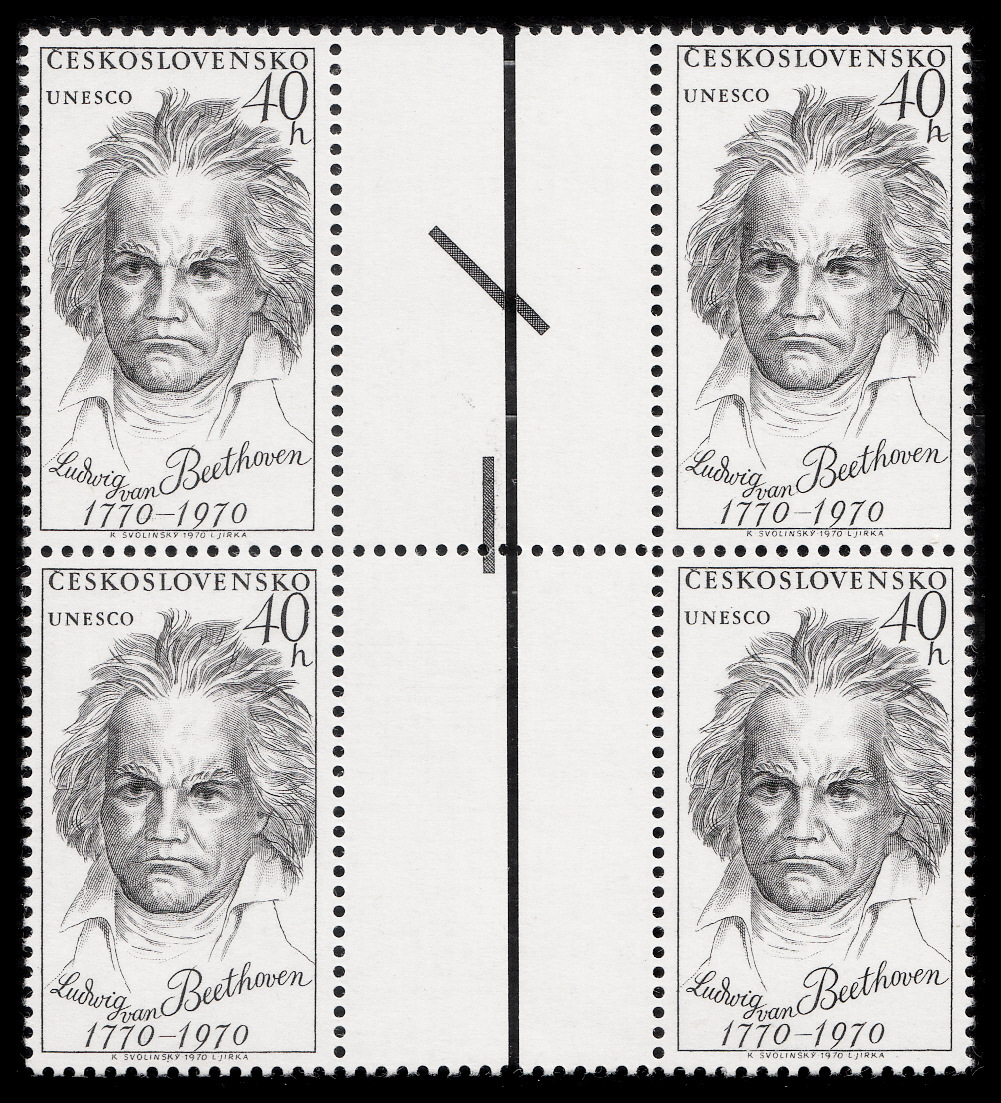Osobností - Ludwig van Beethoven svislá 2-páska II.+I.typ - s levým okrajem) 
