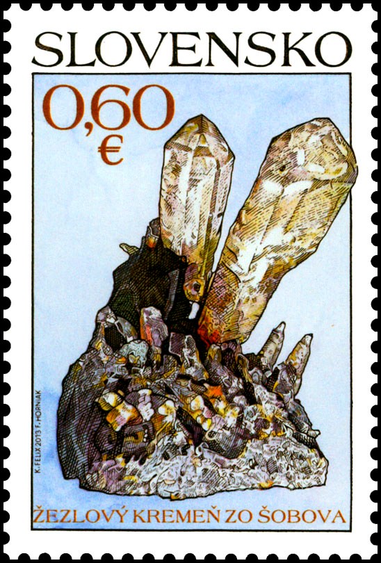 Slovenské minerály - Drahý opál z Dubníku a žezlový křemen ze Šobova