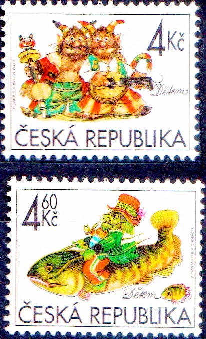 Dětem (čerti - muzikanti, vodník na sumci)