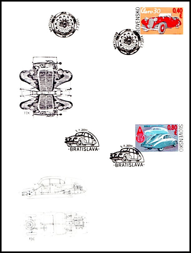 FDC - Technické památky Historické automobily