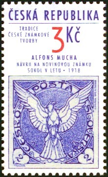 Tradice české známkové tvorby 1995 - A. MUCHA (SOKOL V LETU 1918)