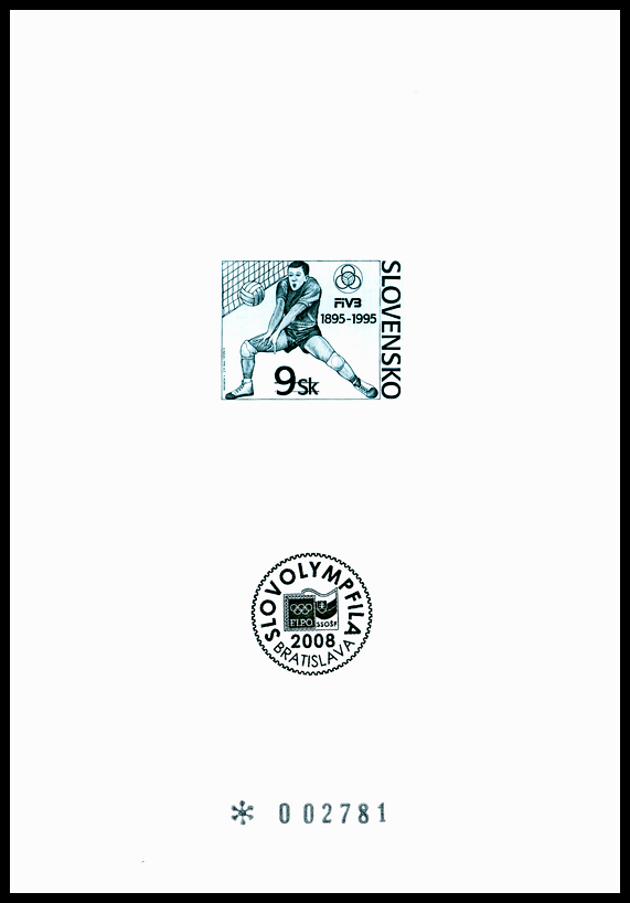 Černotisk -  Slovolympfila 2008 - 100 let volejbalu