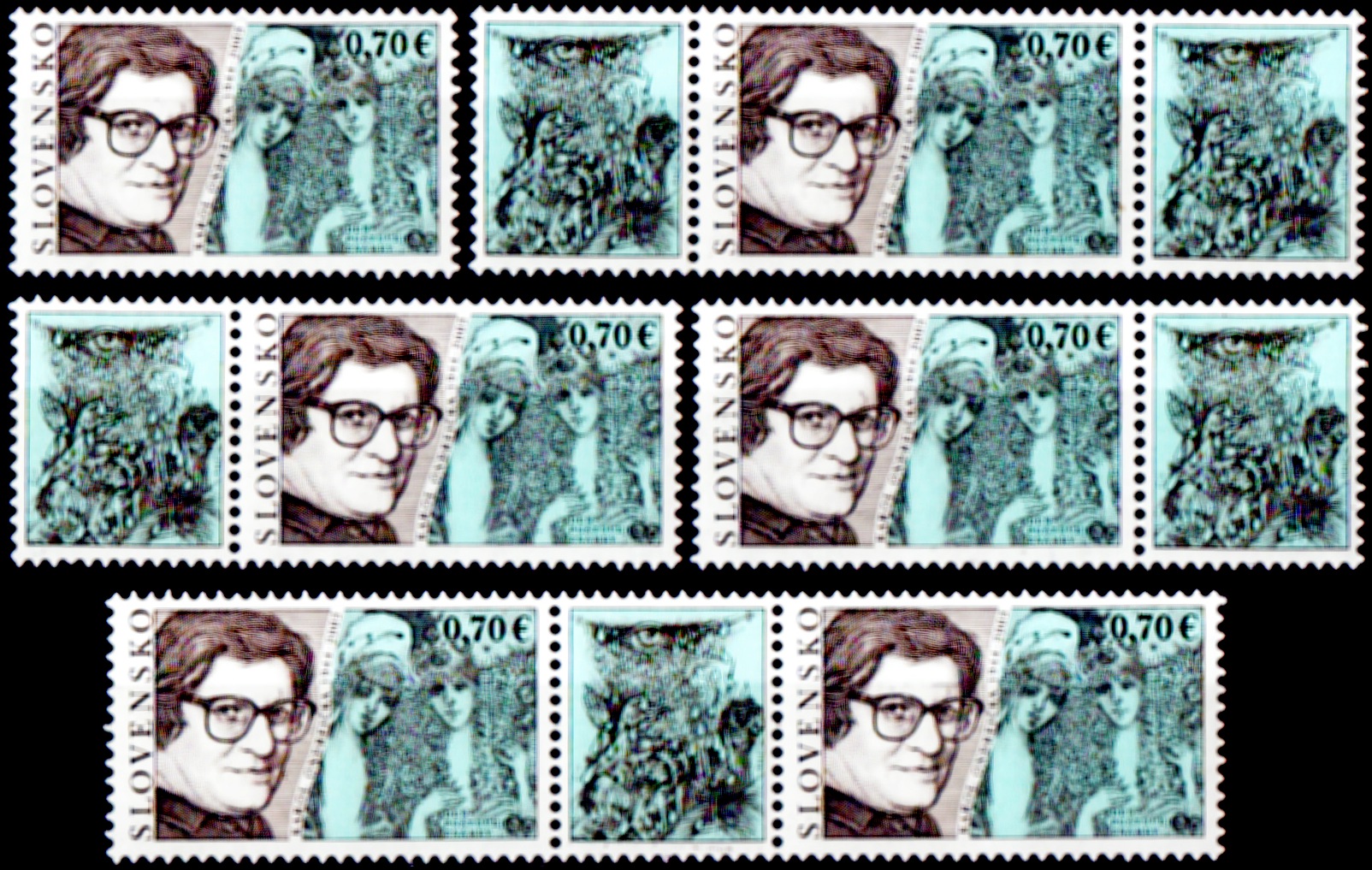 Den poštovní známky 2010 -  K. Ondreička  (kombinace 6 zn.+ 5 K)
