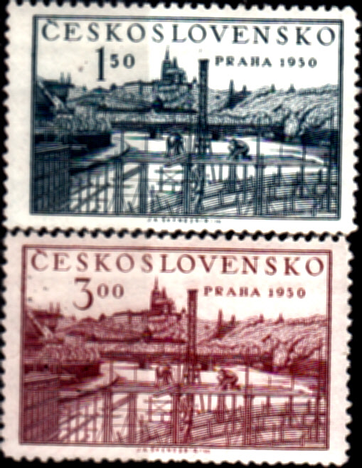 Celostátní výstava poštovních známek Praha 1950 (Současná Praha) 