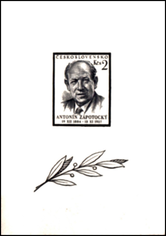 Úmrtí Antonína Zápotockého - I.typ (aršík)