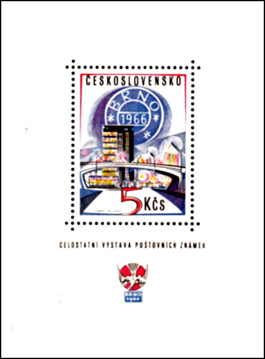 Celostátní výstava poštovních známek BRNO 1966 (aršík)