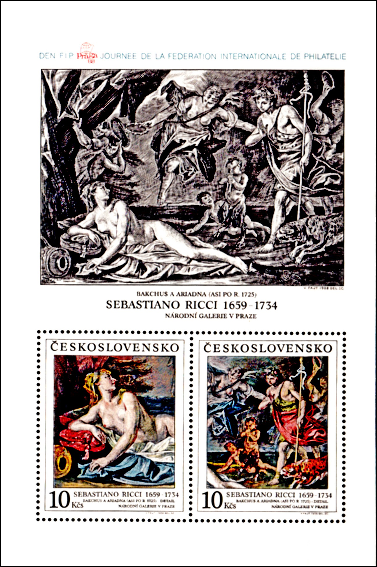 Poklady NG v Praze - Sebastiano Ricci (aršík s přítiskem - Den FIP)
