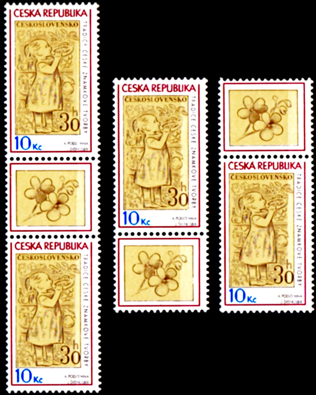 Tradice české známkové tvorby 2009 (kombinace 4zn.+ 3K)