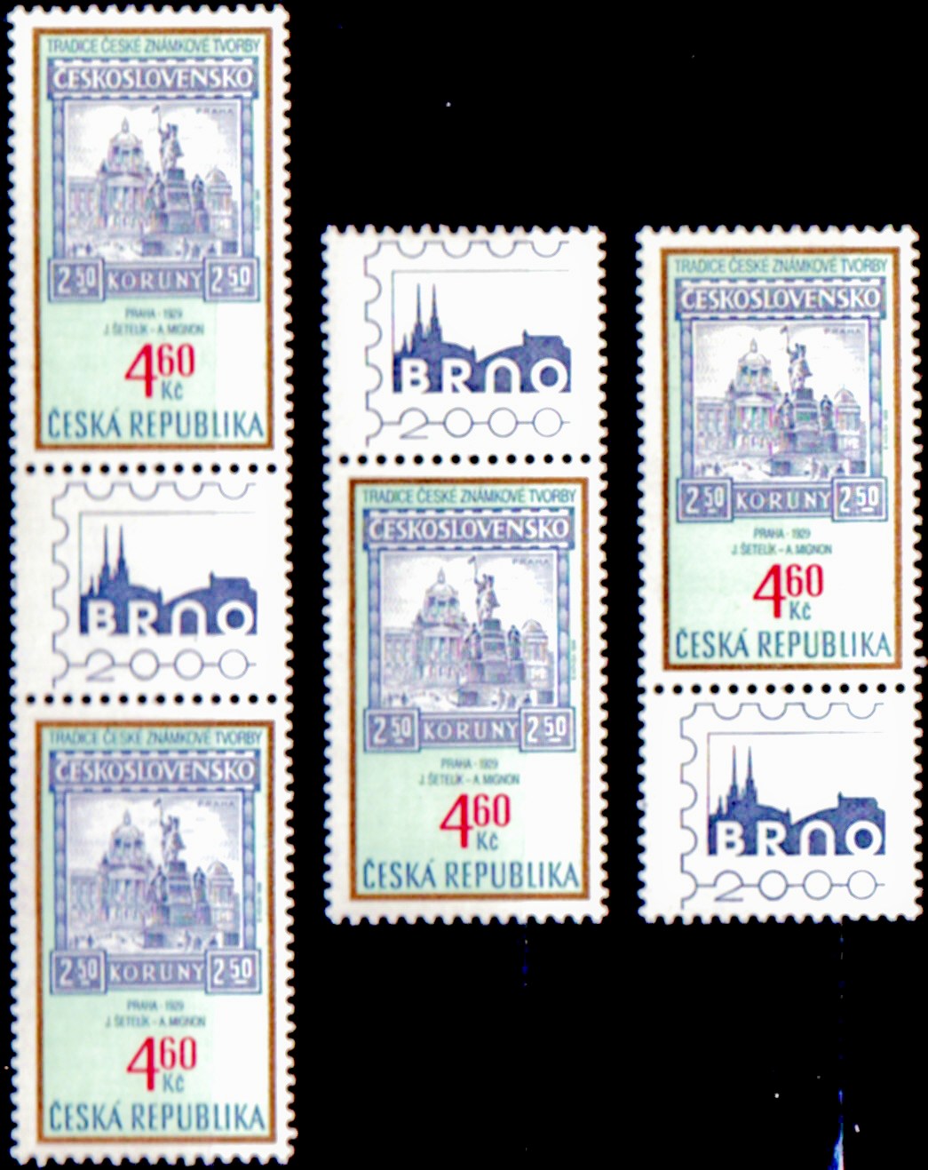 Tradice české známkové tvorby 1999 (kombinace 4zn.+ 3K)
