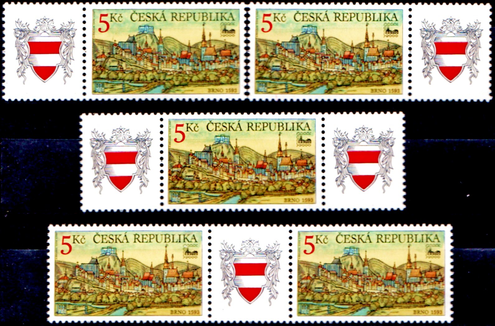 Celostátní výstava poštovních známek (Brno 2000 ) (kombinace 5zn.+ 5K)