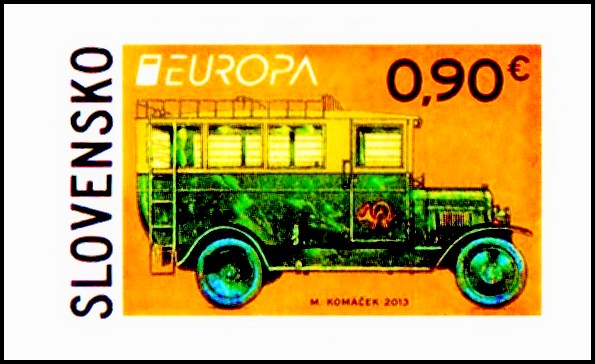 EUROPA 2013 -  Poštovní vůz (známka ze samolepícího sešítku)