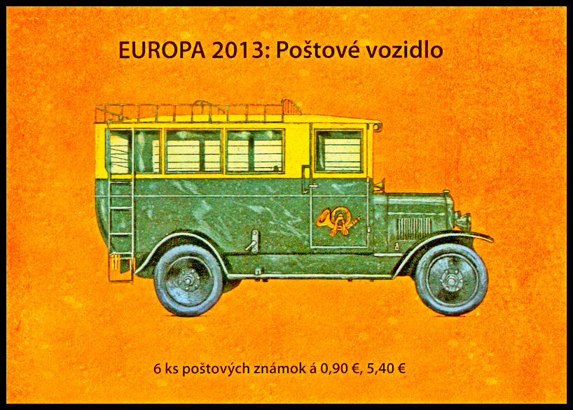 EUROPA 2013 -  Poštovní vůz (samolepící sešítek)