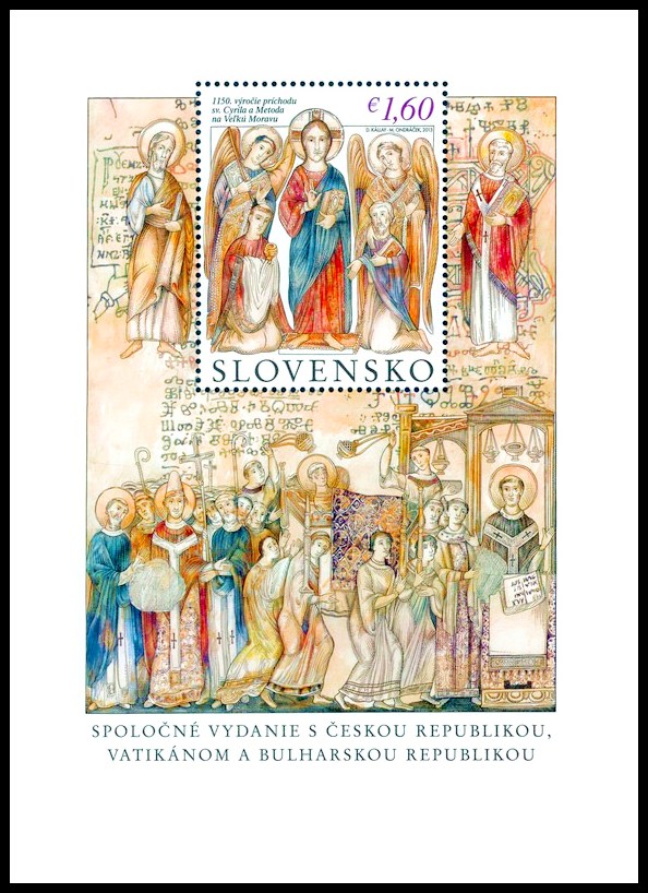 1150. výročí příchodu sv. Cyrila a Metoděje na Velkou Moravu (Slovensko - aršík)