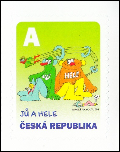 Jů a Hele - samolepící známka