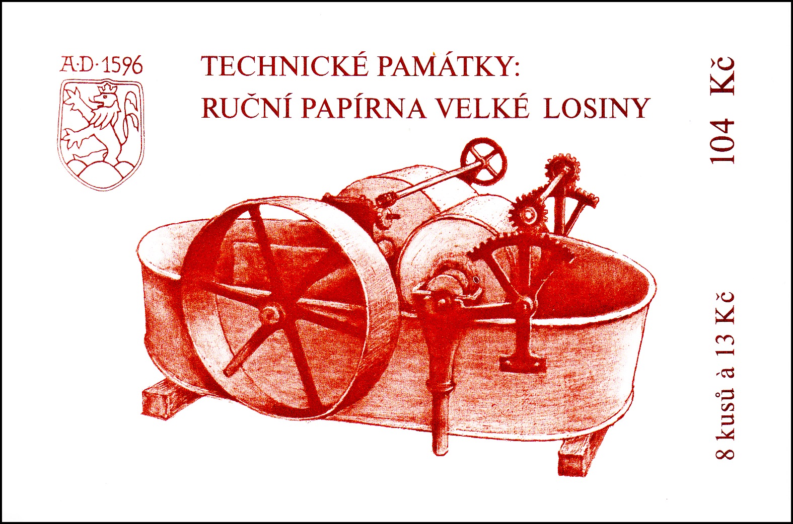 Technické památky - Ruční papírna ve Velkých Losinách (známkový sešítek) 