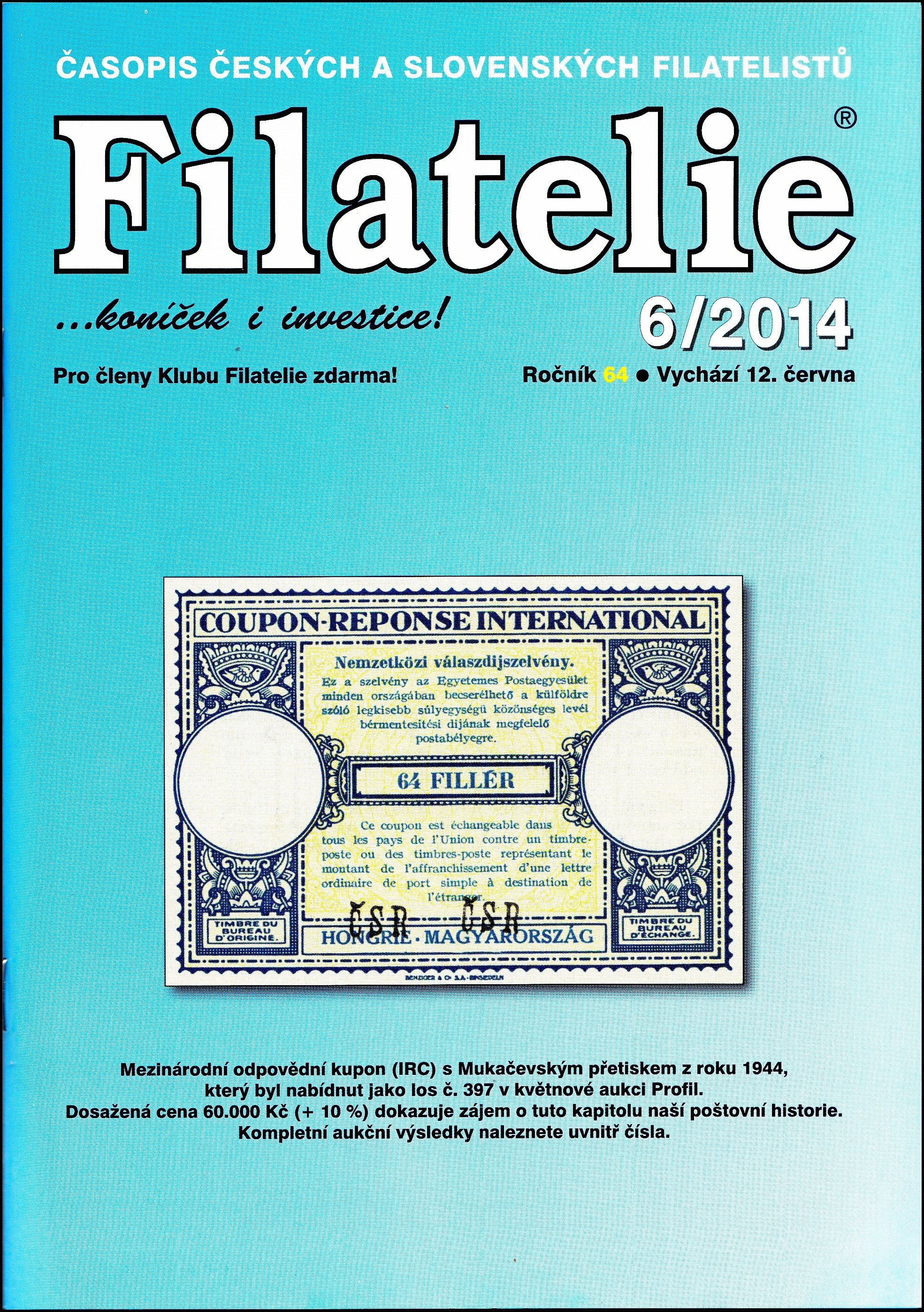 Časopis Filatelie 6 / 2014