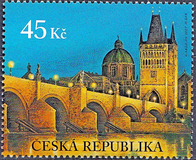Praga 2008 - Karlův most (známka z aršíku)