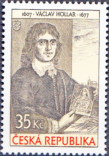 Václav Hollar (známka z aršíku)