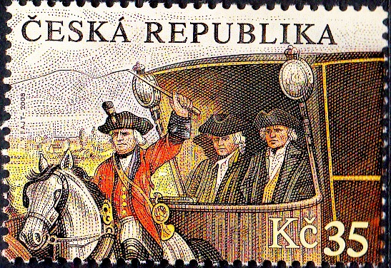PRAGA 2008 - Spěšná pošta 1750 (známka z aršíku)