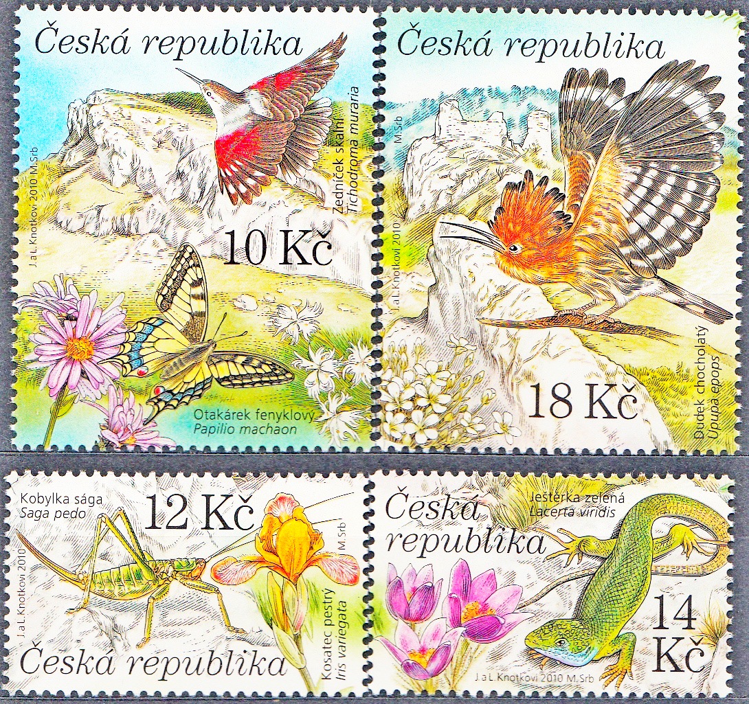 Ochrana přírody - Dolní Morava (známky z aršíku)