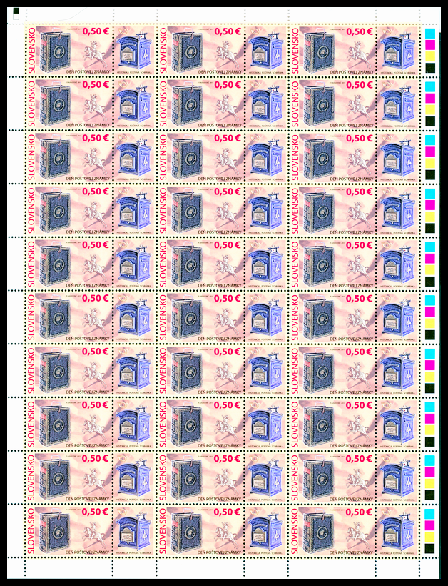 Den poštovní známky 2011 - Historická poštovní schránka (celý arch 30 zn.+ 30 K)
