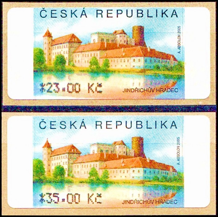 Automatové známky - Jindřichův Hradec - 2  hodnoty (1.2.2007)