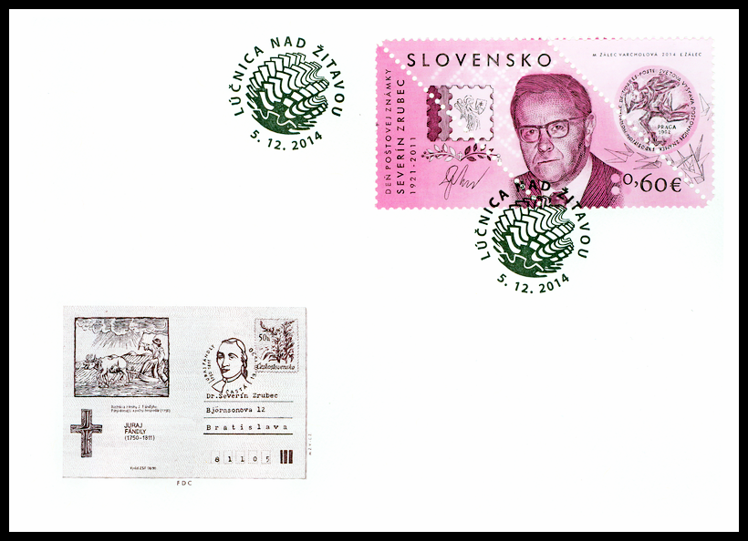 FDC - Den poštovní známky 2014 - Severín Zrubec 1921 – 2011 