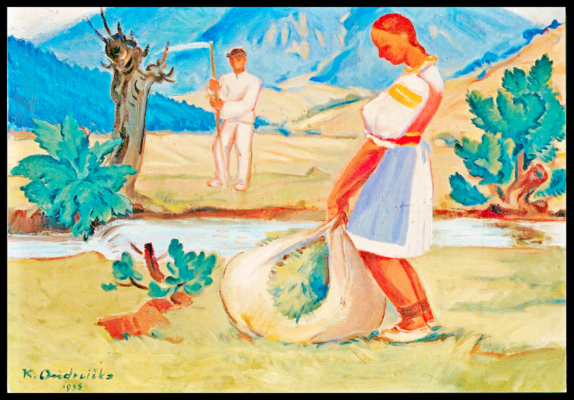 Velikonoční motivy v díle Karla Ondreička (celinová pohlednice) 