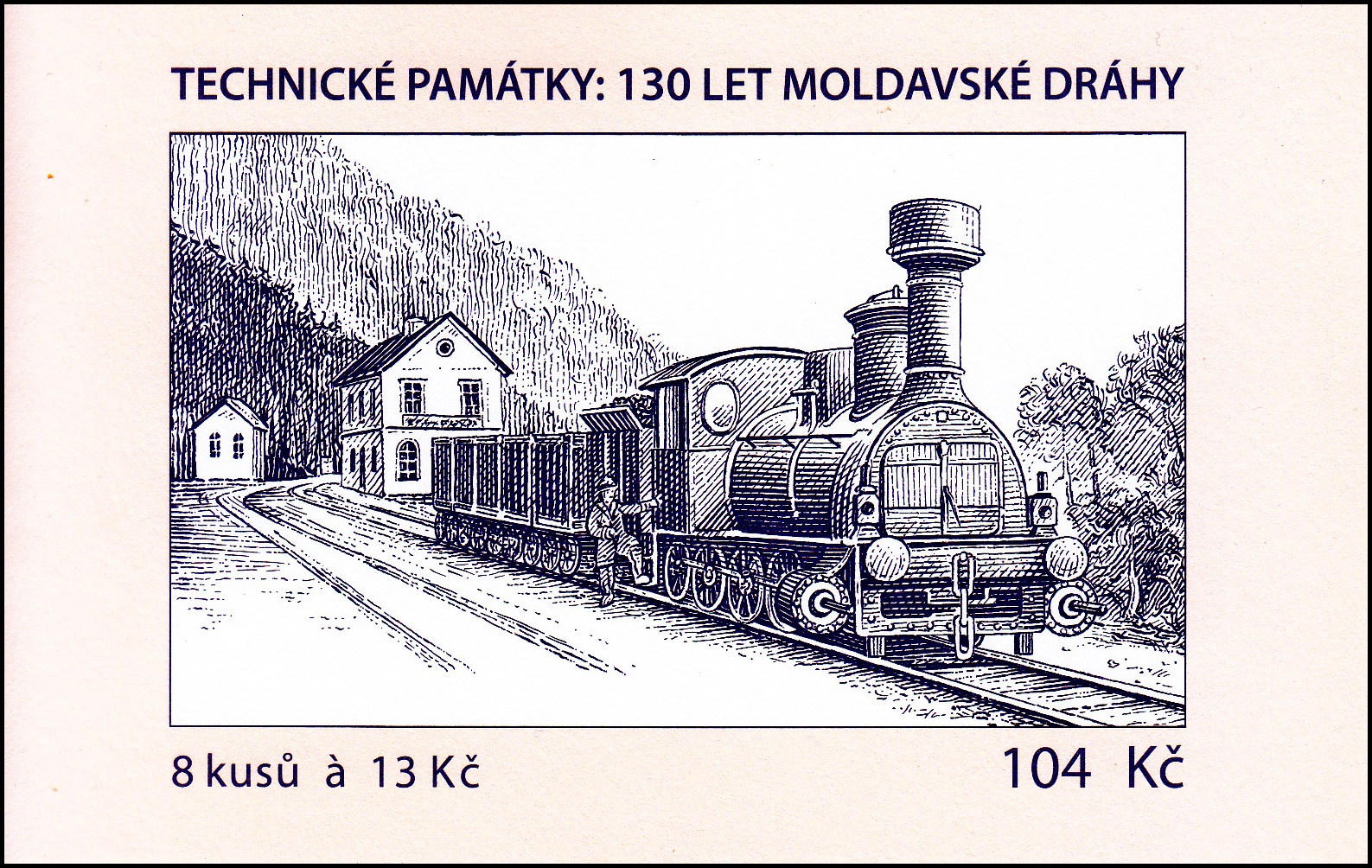 Technické památky - 130 let Moldavské dráhy (známkový sešítek) 