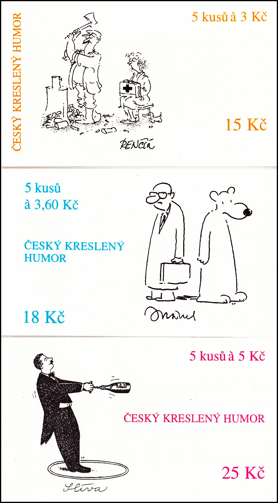 Český kreslený humor (známkové sešítky ZS 42 - 44)