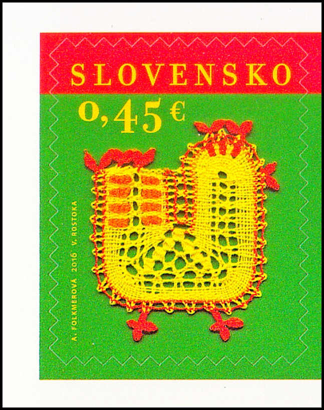 Velikonoce 2016 - Paličkovaná krajka (známka ze samolepícího sešítku)