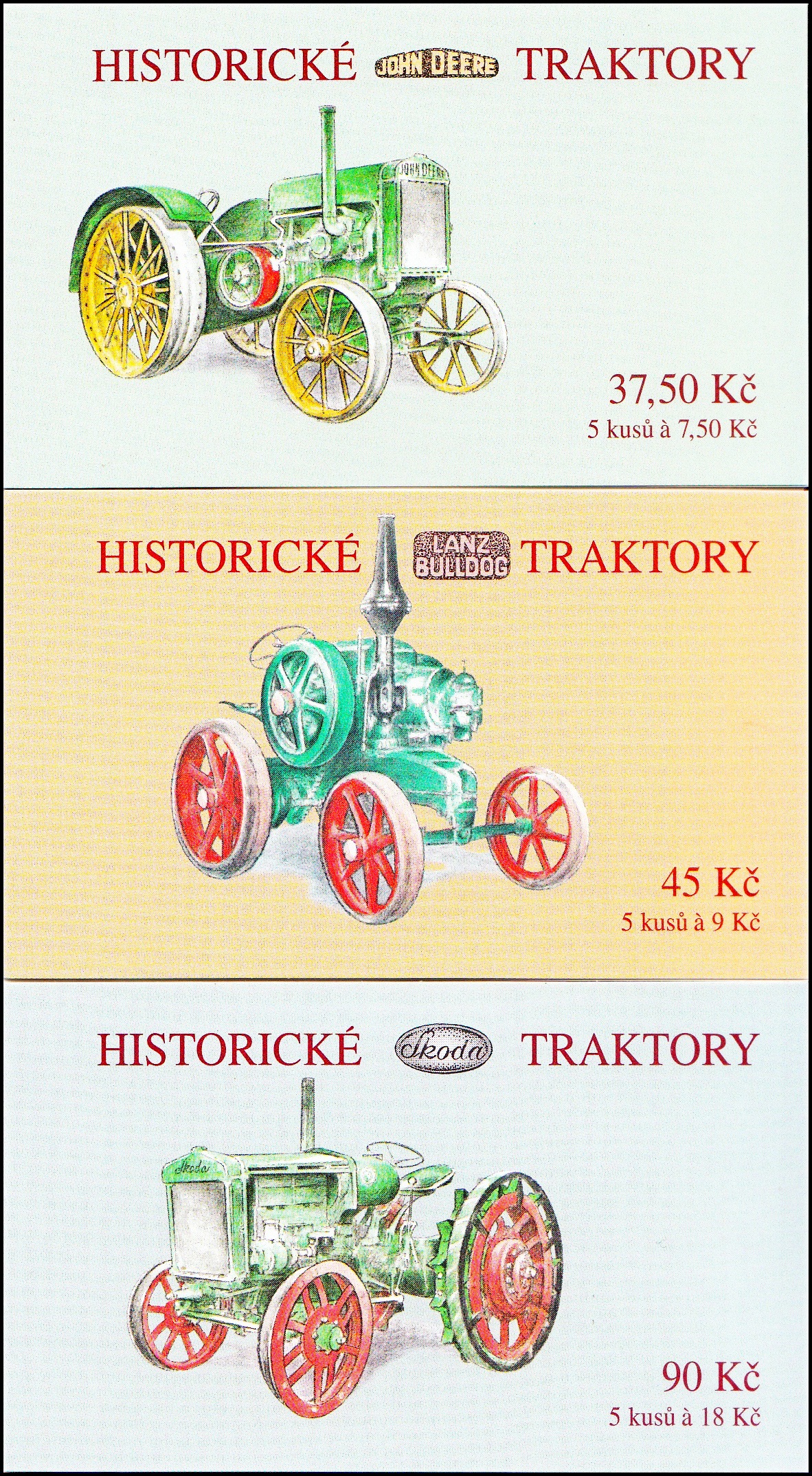 Historické traktory (známkové sešítky ZS 98 - 100) 