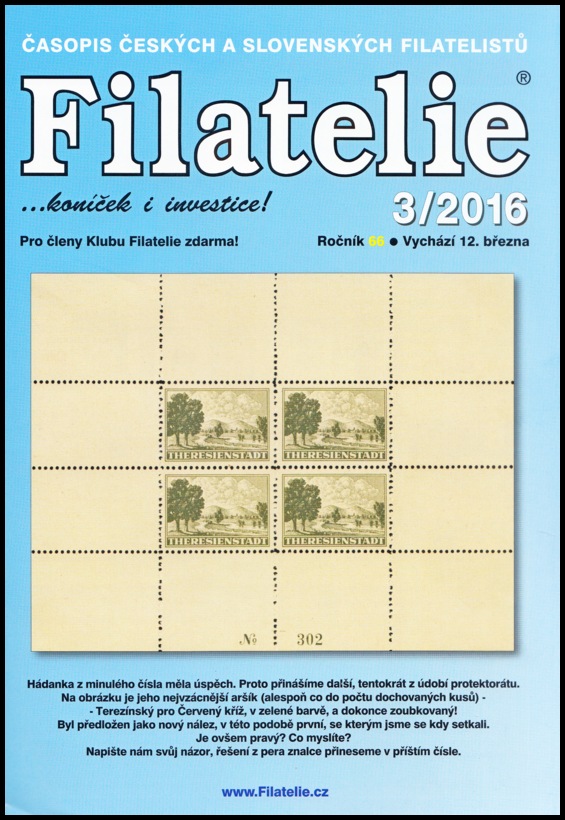 Časopis  Filatelie 3 / 2016