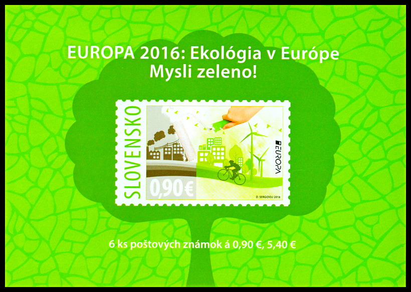EUROPA 2016 - Ekologie v Evropě - mysli zeleně! (samolepící sešítek) (SR)