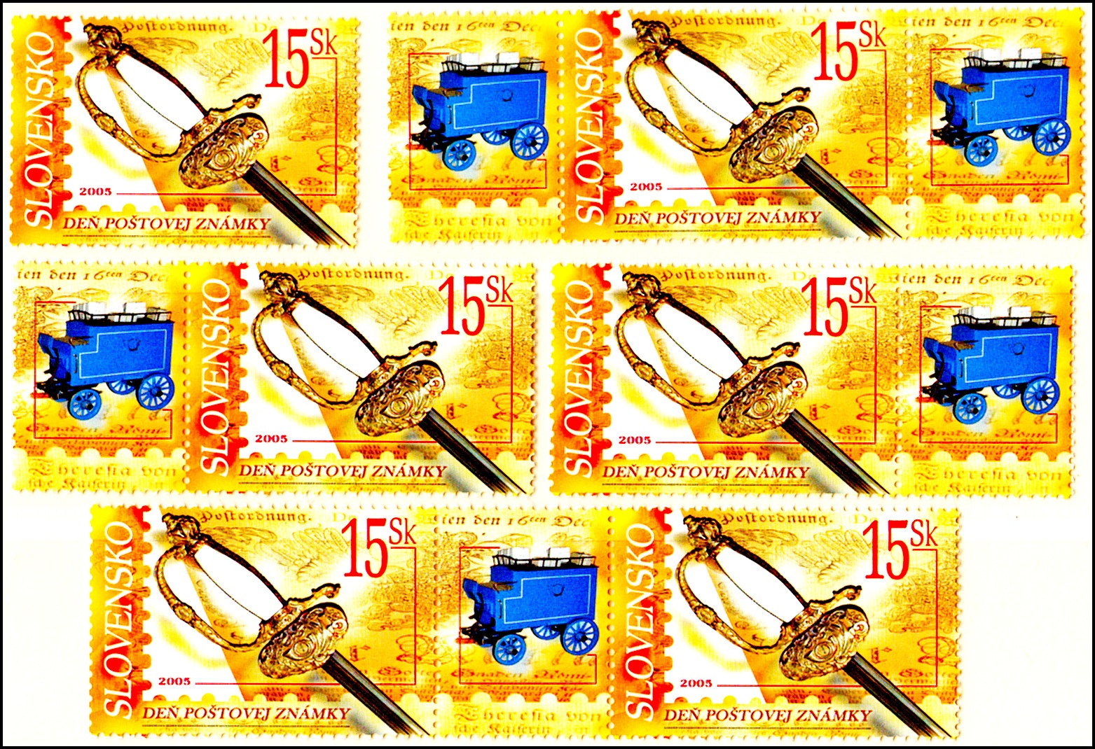 Den poštovní známky 2005 (kombinace 6 zn.+ 5 K)