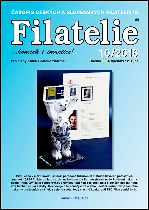 Časopis  Filatelie 10 / 2016 (s přílohou emisního plánu zn. 2016 - I. pololetí)