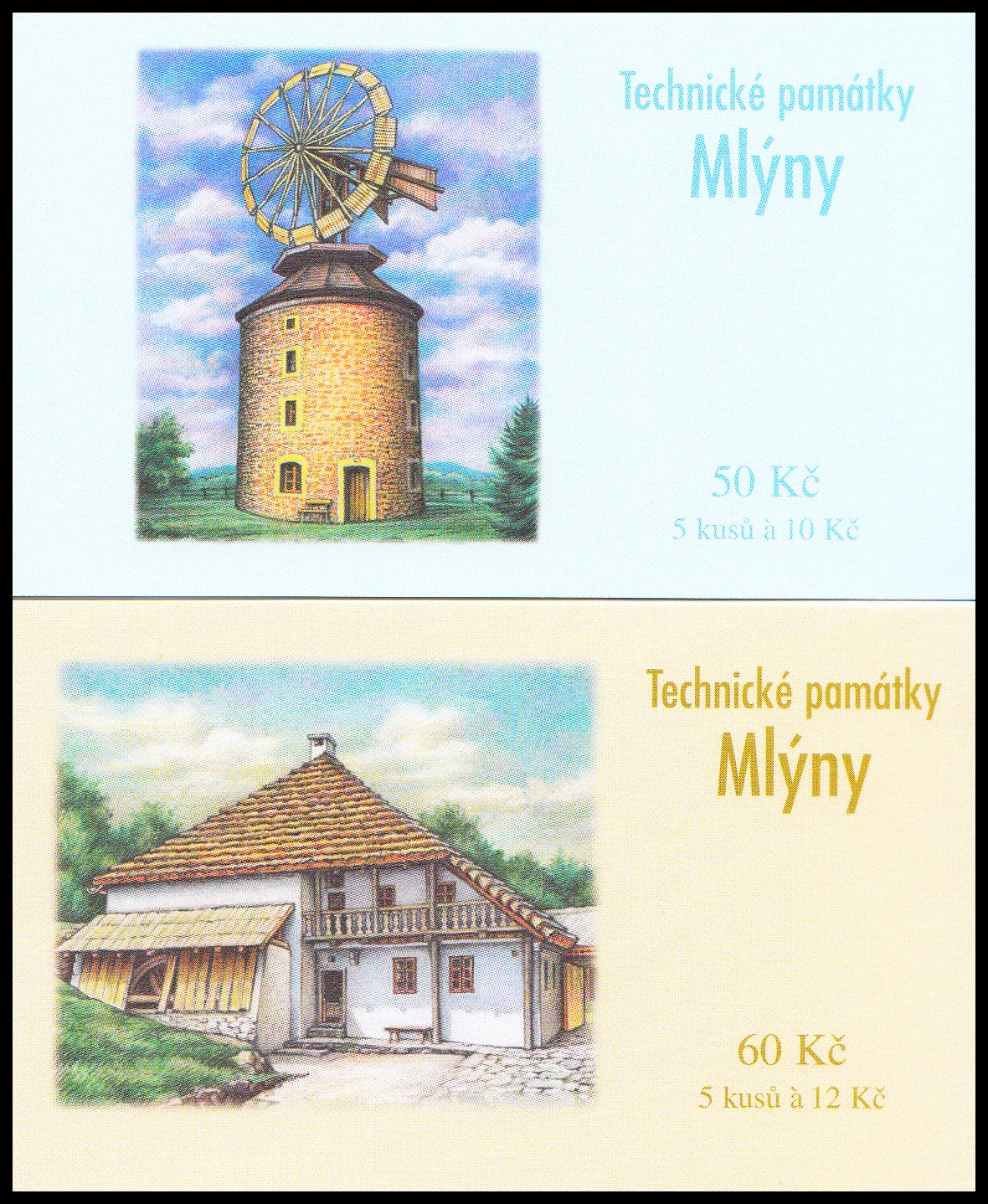 Technické památky - mlýny (známkové sešítky ZS 108 -9)