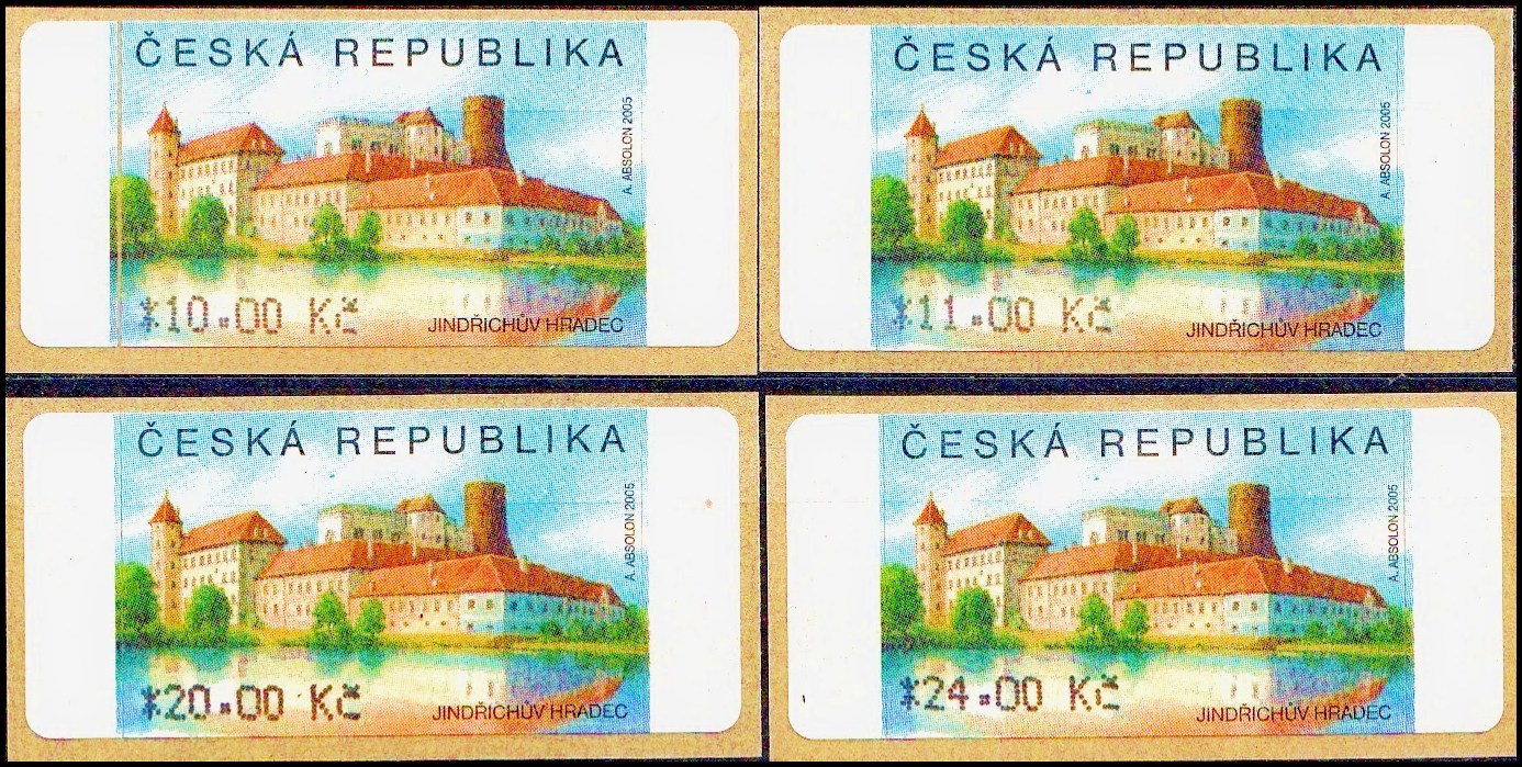 Automatové známky - Jindřichův Hradec - 4 hodnoty (1.2.2006)