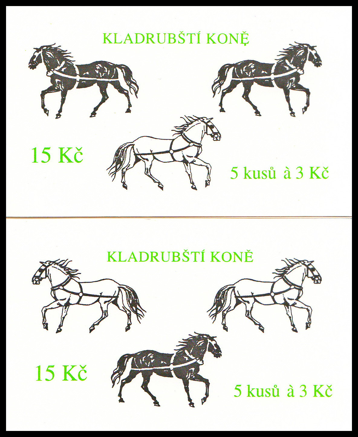 Kladrubští koně (známkové sešítky ZS 48 - 49) 