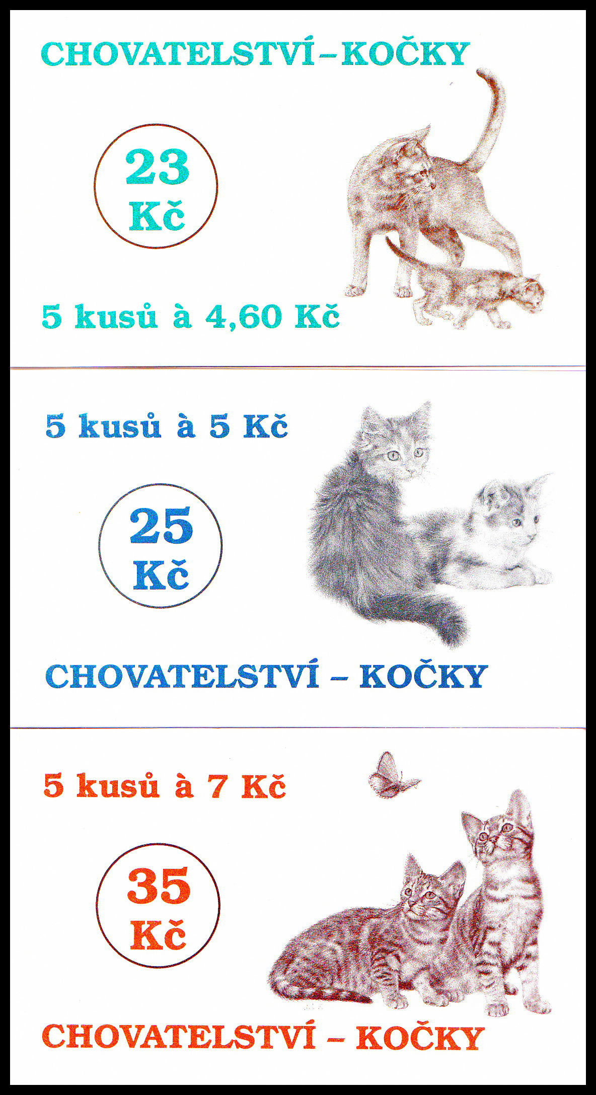 Chovatelství - Kočky (známkové sešítky ZS 70 - 72)