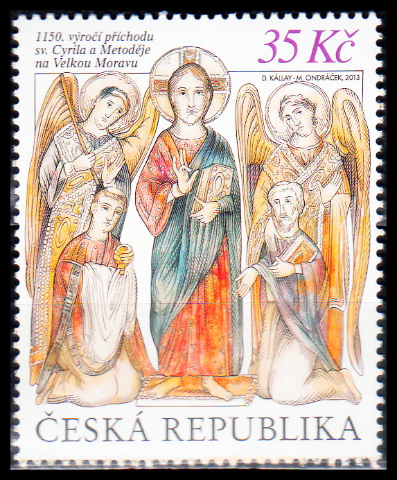 1150. výročí Cyrila a Metoděje (Česká republika - známka z aršíku)