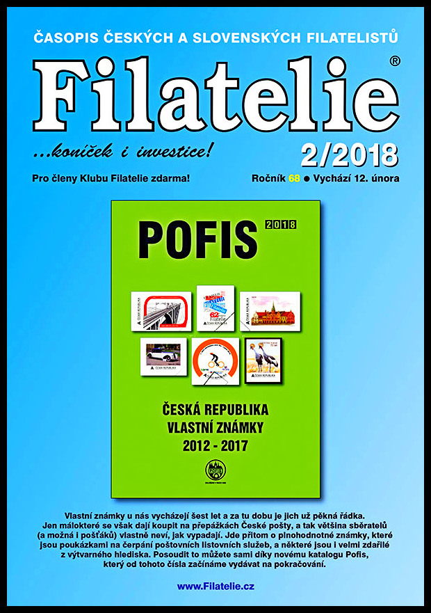 Časopis  Filatelie 2 / 2018 (s přílohou emisního plánu zn. 2017 - II. pololetí)